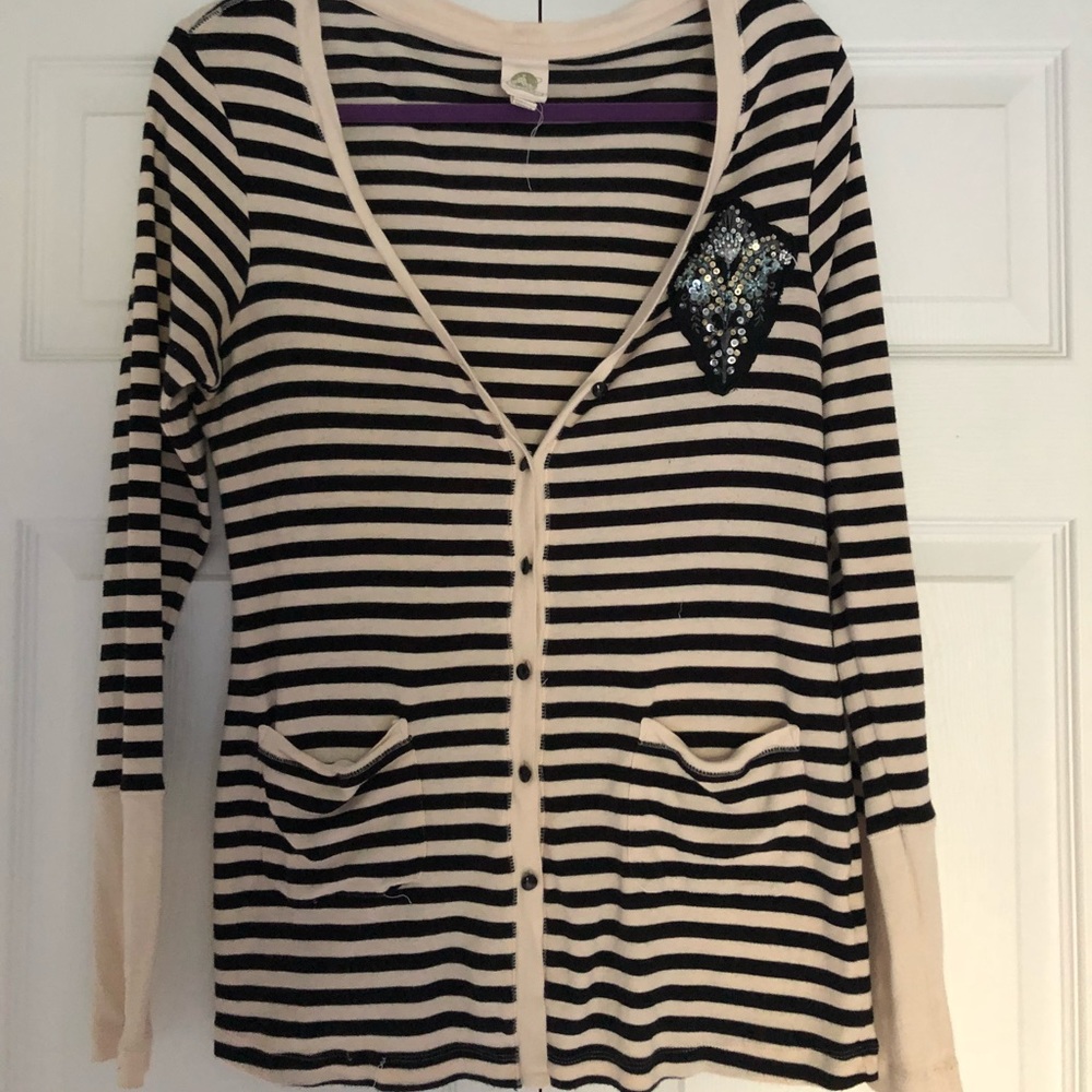 ANTHROPOLOGIE Embellished Cardigan SZ L-XL